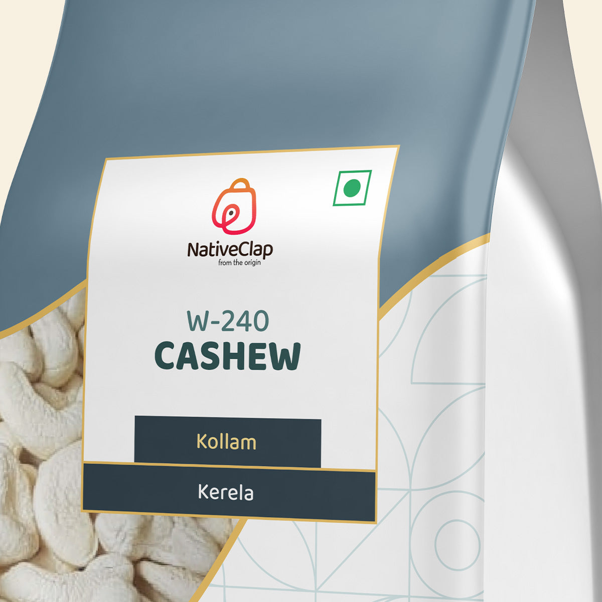Raw Cashew W-240 Grade (400gm) Pouch | Kollam Kerela