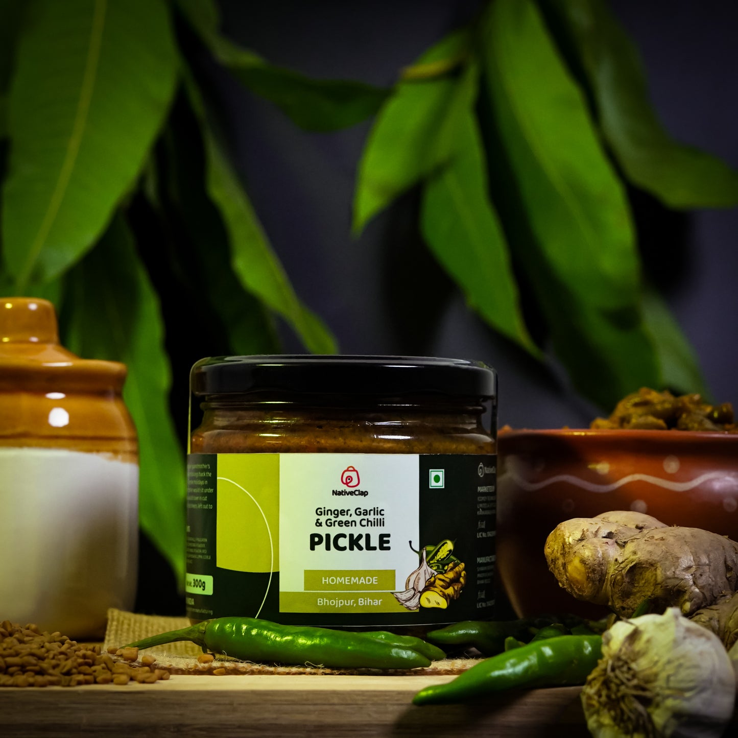 Bhojpur Pickles | Adrak, Lahsun & Hari MIrch